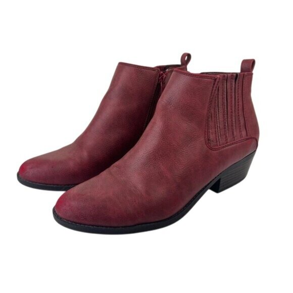 WearEver Prestan Burgundy Ankle Boots Sz 10M 86511612 - Picture 1 of 14
